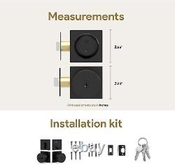 Stylish Reversible Door Knob & Keyed Deadbolt Set Durable Matte Black Finish
