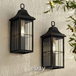 Sunderland 18 1/2 High Black Finish Steel Outdoor Wall Light Set of 2