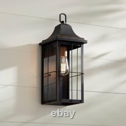 Sunderland 18 1/2 High Black Finish Steel Outdoor Wall Light Set of 2