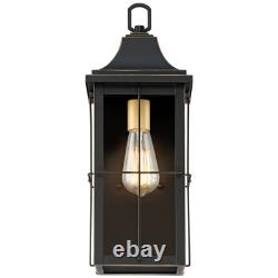 Sunderland 18 1/2 High Black Finish Steel Outdoor Wall Light Set of 2