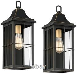 Sunderland 18 1/2 High Black Finish Steel Wall Sconce Set of 2