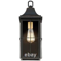Sunderland 18 1/2 High Black Finish Steel Wall Sconce Set of 2
