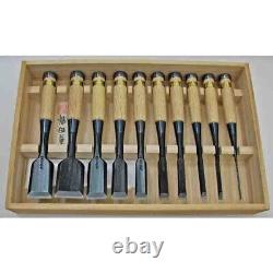 Tasai Oire Nomi Japanese Bench Chisels Fusetsu Set of 10 Black Finish