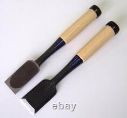 Tasai Oire Nomi Japanese Bench Chisels Fusetsu Set of 10 Black Finish White Oak