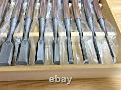 Tasai Oire Nomi Japanese Bench Chisels Set of 10 Polished Black Finish With Box