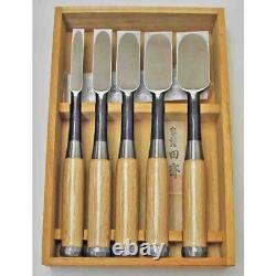 Tasai Tataki Nomi Japanese Timber Chisels Set of 5 Black Finish White Oak