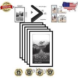 Timeless 18x28 Poster Frame Set of 5 Polished Plexiglass & Black Finish