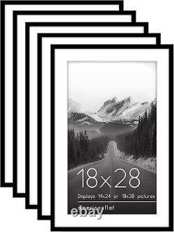 Timeless 18x28 Poster Frame Set of 5 Polished Plexiglass & Black Finish