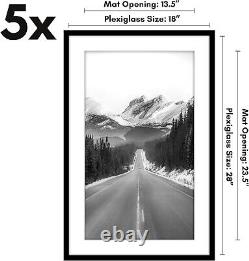 Timeless 18x28 Poster Frame Set of 5 Polished Plexiglass & Black Finish