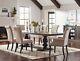 Traditional Black Finish 7 Piece Dining Room Rectangular Table & Chairs Set Ic7u