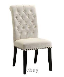 Traditional Black Finish 7 piece Dining Room Rectangular Table & Chairs Set IC7U
