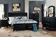 Traditional Furniture 5 Piece Black Finish Queen King Sleigh Bedroom Set Ia52