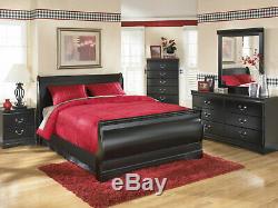 Traditional Style Black Finish NEW 5 piece Bedroom Set with King Sleigh Bed IA0B