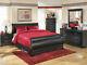 Traditional Style Black Finish New 5 Piece Bedroom Set With King Sleigh Bed Ia0b