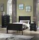 Transitional Louis Philipe Twin Youth 3pc Bed Set Black Finish Kid Furniture