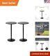 Two Stylish 23.7 Round Bar Tables Trendy Black Finish For Any Setting