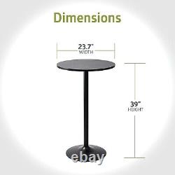 Two Stylish 23.7 Round Bar Tables Trendy Black Finish for Any Setting