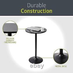 Two Stylish 23.7 Round Bar Tables Trendy Black Finish for Any Setting