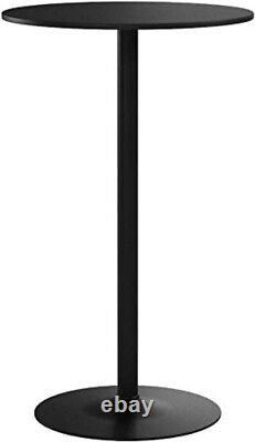 Two Stylish 23.7 Round Bar Tables Trendy Black Finish for Any Setting