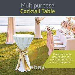 Two Stylish 23.7 Round Bar Tables Trendy Black Finish for Any Setting