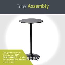 Two Stylish 23.7 Round Bar Tables Trendy Black Finish for Any Setting