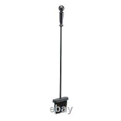 UniFlame 5-Piece Brushed Black Finish Fireplace Tools Set with Double Rods