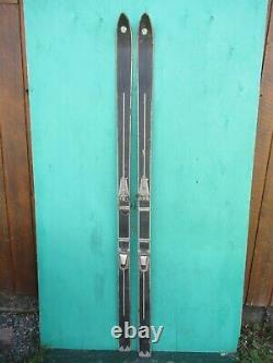 VERY Old Vintage Set of 74 Long Wooden Snow Skis BLACK Finish GREAT DECORATION