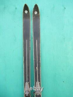 VERY Old Vintage Set of 74 Long Wooden Snow Skis BLACK Finish GREAT DECORATION