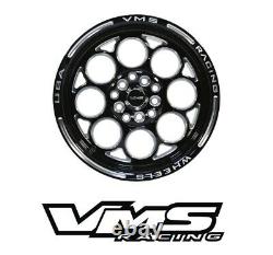 VMS Racing Black Modulo Milling Finish Drag Wheel Rim 15x8 4X100/114.3 ET20 -x4