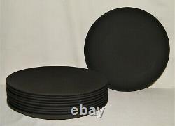 Vtg 60's Set (10) WEDGWOOD BASALT BLACK LUNCHEON PLATES All Matte FinishAll EX