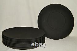 Vtg 60's Set (10) WEDGWOOD BASALT BLACK LUNCHEON PLATES All Matte FinishAll EX