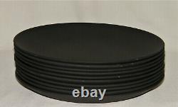 Vtg 60's Set (10) WEDGWOOD BASALT BLACK LUNCHEON PLATES All Matte FinishAll EX