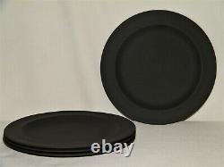 Vtg 60's Set (4) WEDGWOOD BASALT BLACK DESSERT/SALAD PLATES All Matte FinishEX