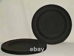 Vtg 60's Set (4) WEDGWOOD BASALT BLACK DESSERT/SALAD PLATES All Matte FinishEX