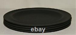 Vtg 60's Set (4) WEDGWOOD BASALT BLACK DESSERT/SALAD PLATES All Matte FinishEX