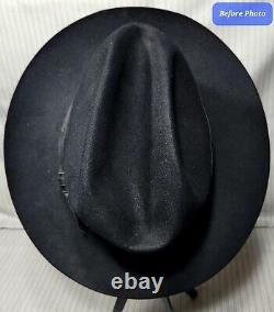 Vtg. DARTMOOR Shakudo Fedora Hat (Suit Set 24k) -(5X) Black Fur Finish 7? (7¼)