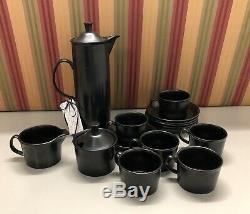 WEDGWOOD BASALT COFFEE SET 15 PIECES Matte Finish with Glossy Glazed Interior