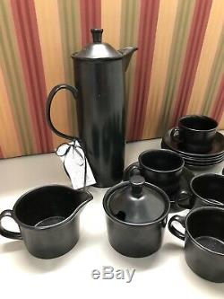 WEDGWOOD BASALT COFFEE SET 15 PIECES Matte Finish with Glossy Glazed Interior