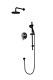 Water Fall Shower Set With Shower Head Wand Matt Black Finish For Bathrooms