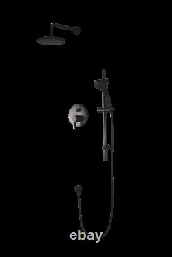 Water Fall Shower Set with Shower Head Wand Matt Black Finish For Bathrooms