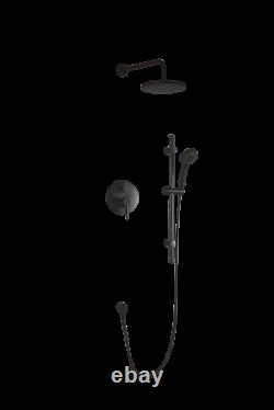 Water Fall Shower Set with Shower Head Wand Matt Black Finish For Bathrooms