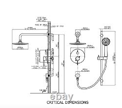 Water Fall Shower Set with Shower Head Wand Matt Black Finish For Bathrooms