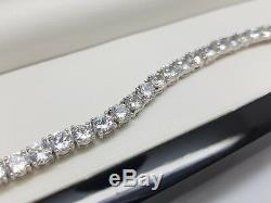 White gold finish bracelet & earrings set comes in black luxury ebony box