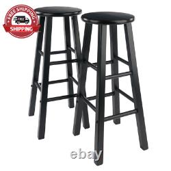 Winsome Wood Element 2-Pc 29 Bar Stool Set, Black Finish