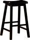 Wooden Saddle Seat Bar Stool In A Black Finish Set Of 2